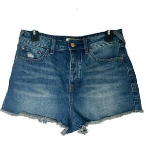 Cleo + Wolf Shorts Button Fly Jean Denim Size 28 Cut Off Frayed Hem